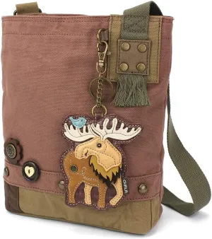 Chala Handbags Patchwork Crossbody Canvas Messenger Bags with Faux Leather Animal Coin Purse