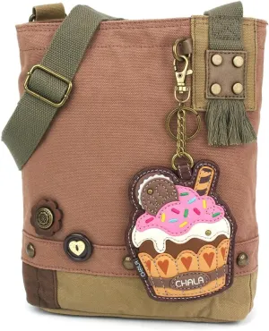 Chala Patch Cross-Body Women Handbag, Canvas Messenger Bag - Mauve