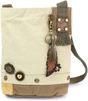 CHALA Patch Cross-Body Women Handbag, Canvas Messenger Bag Olive
