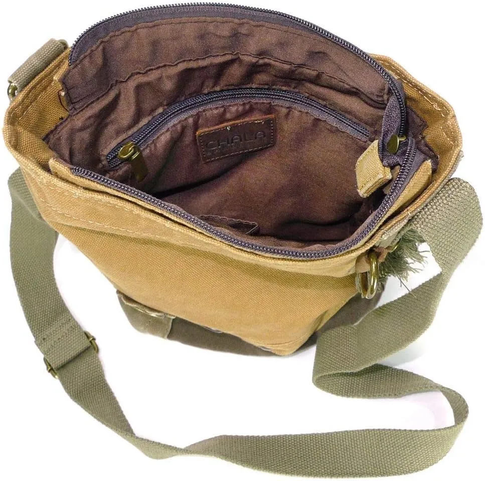 Chala Patch Cross-Body Women Handbag Canvas Messenger Bag