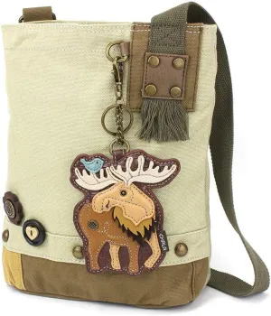 Chala Patch Cross-Body Women Handbag, Sand Canvas Messenger Bag