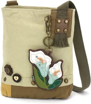 Chala Patch Cross-Body Women Handbag, Sand Canvas Messenger Bag