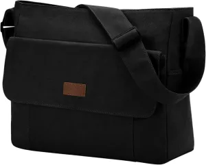 Chase Chic Canvas Messenger Bag, Large Laptop Crossbody Sholder Satchel Work College Tote Bag for Men Women