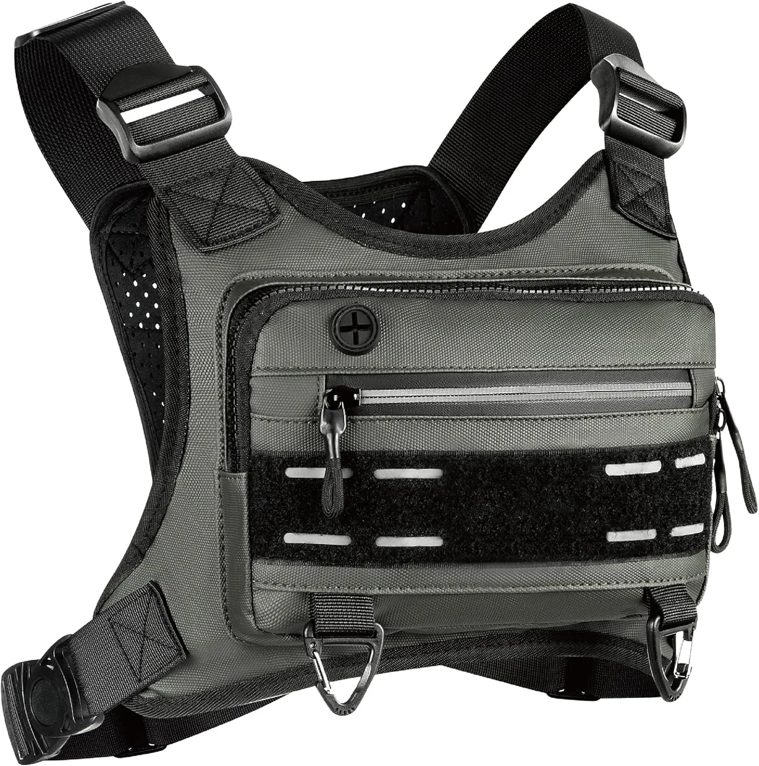 Chest Bag for Men Women, Water-resistant Running Vest with Phone Holder, EDC Tactical Chest Bag for Workouts