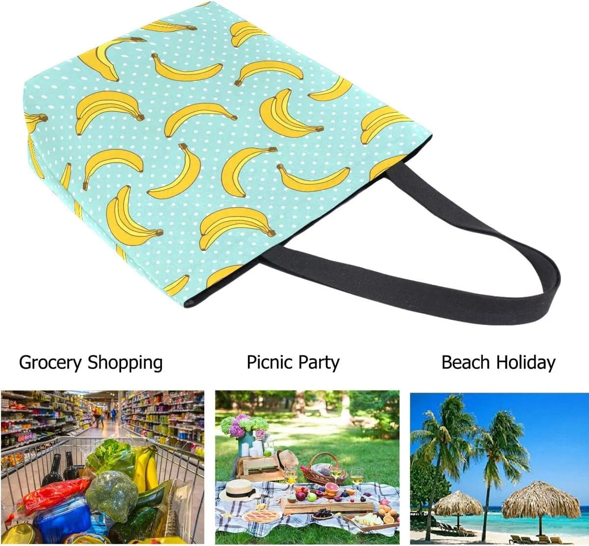 Chic Fashion Floral Printed Extra Large Shoulder Tote Bag for Beach Travel Weekender Gym Grocery Shopping