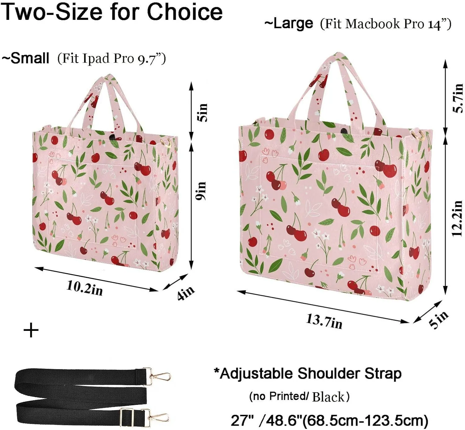 Chic Floral Pattern Corduroy Satchel Tote Shoulder Bag for Women Weekender Travel Beach Shopping Gym