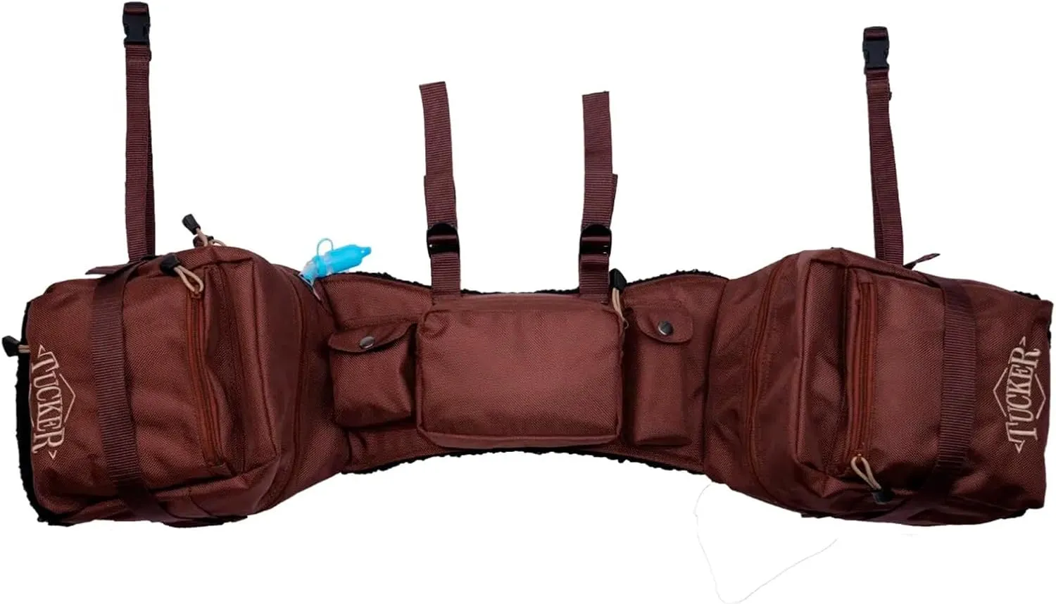 Circle Y Tucker Adventurer Durable Water-Resistant Contoured Horseback Riding Gear Saddle Pommel Bag w/Foam Padded Base, Insulated Padding, Fleece Lining, 3-Liter Water Bladder, Rain Cover Included