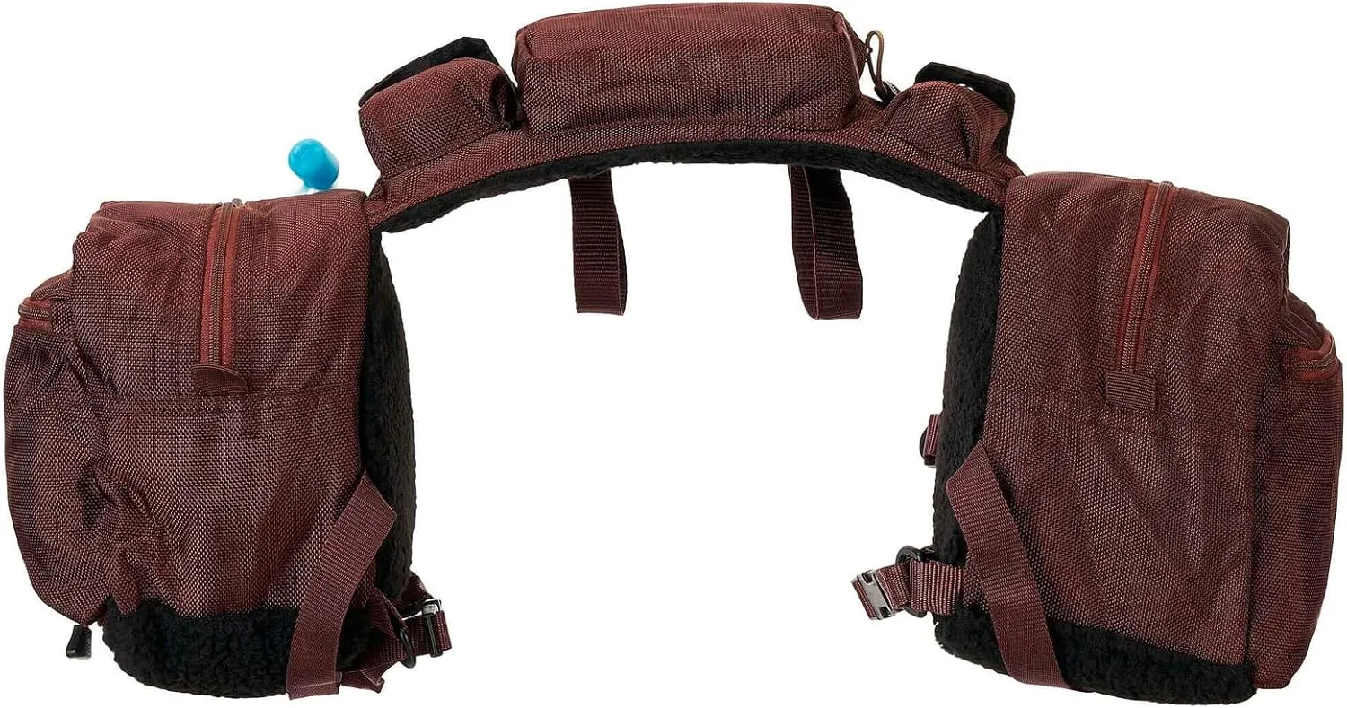 Circle Y Tucker Adventurer Durable Water-Resistant Contoured Horseback Riding Gear Saddle Pommel Bag w/Foam Padded Base, Insulated Padding, Fleece Lining, 3-Liter Water Bladder, Rain Cover Included