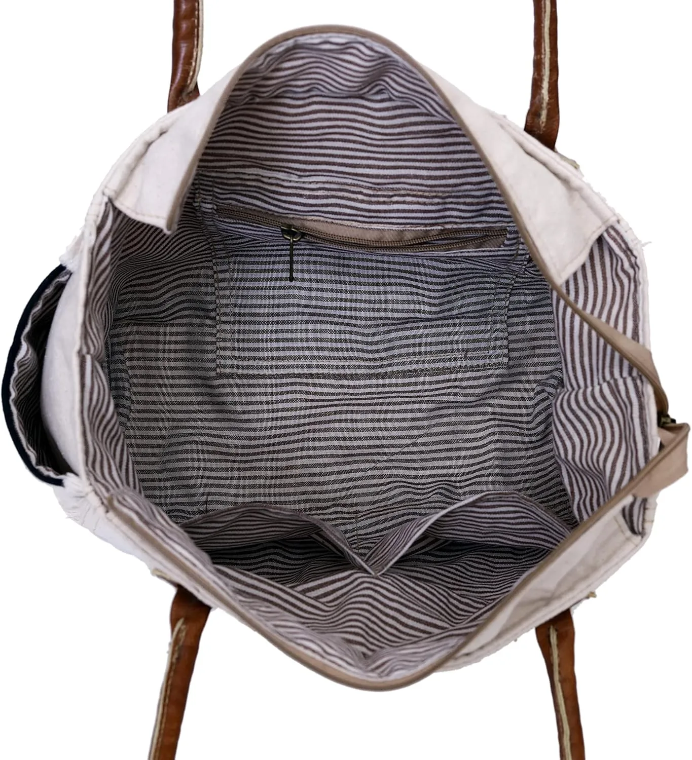 CLA Bags Sel De Mer Upcycled Canvas & Cowhide Tote