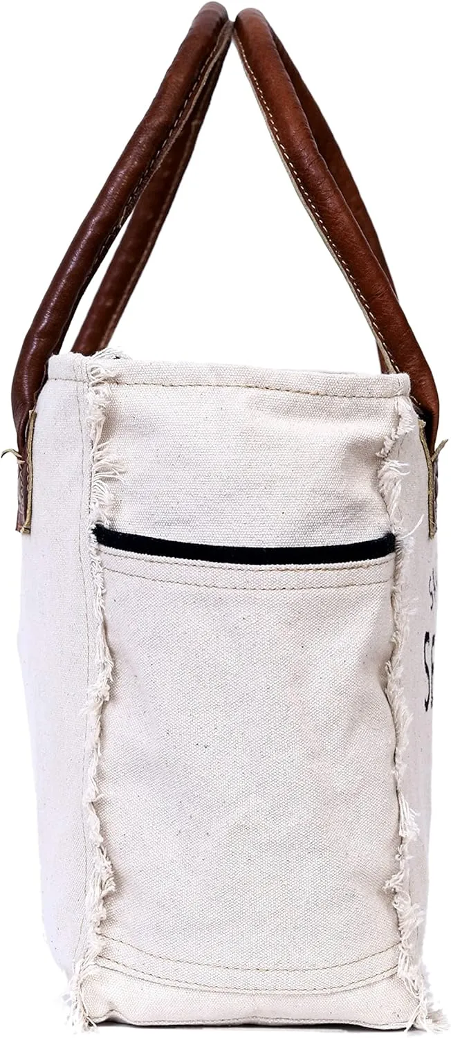 CLA Bags Sel De Mer Upcycled Canvas & Cowhide Tote