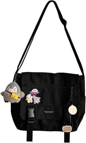 Classic Messenger Bag Cute Crossbody Bag Vintage Canvas Shoulder Bag Kawaii Purse Upgraded Features Travel Essentials