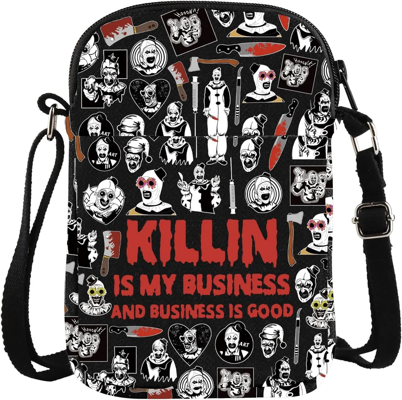 Clown Movie Merchandise Inspired Crossbody Bag Killer Clown Bag Horror Movie Lover Gift Art Gift Scary Clown Character Gift