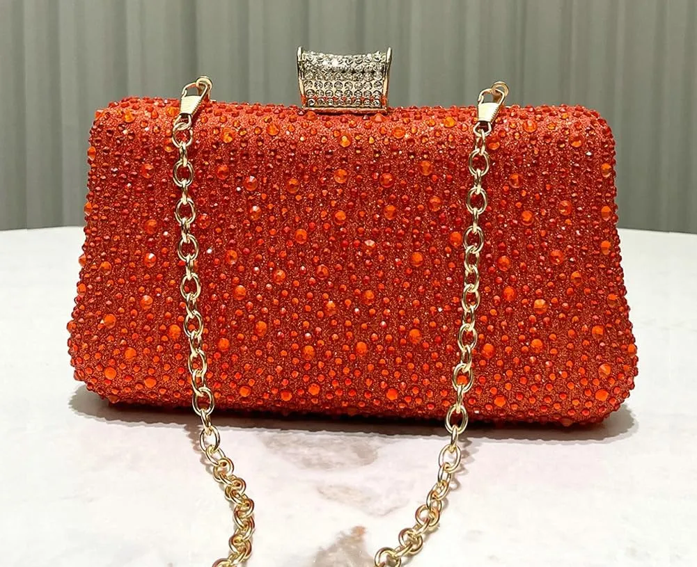 Clutch Purse Evening Bags Women 2025 Rhinestone Glitter Handbag Double Sided Diamond Chain Purse for Wedding Party