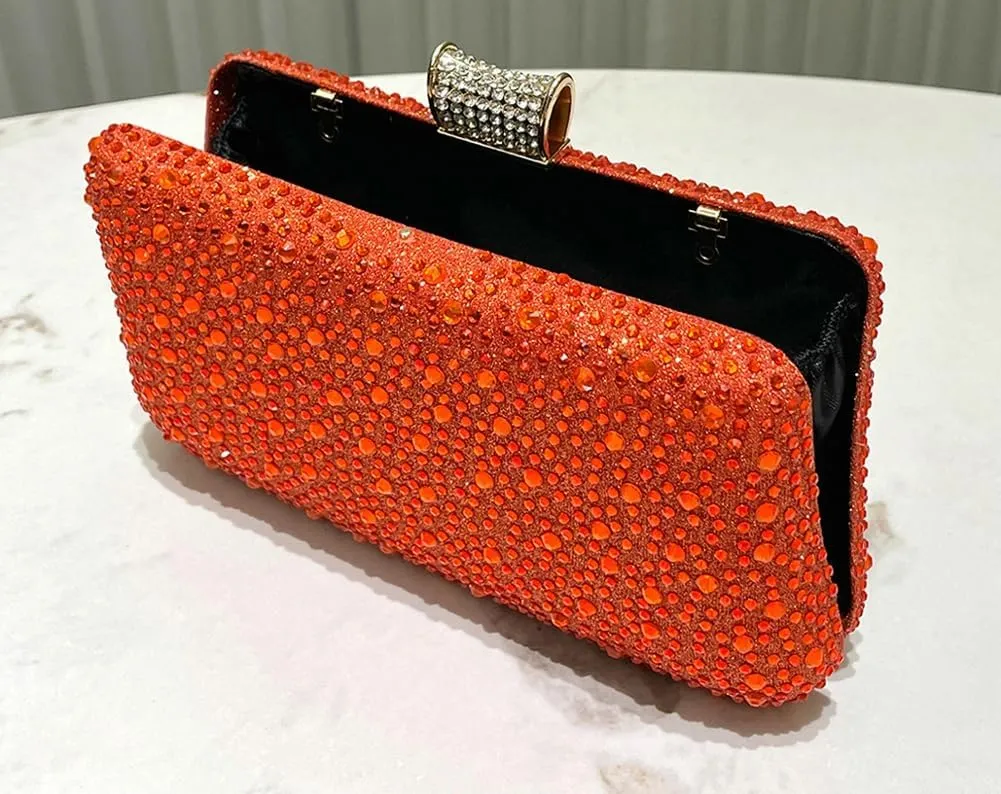Clutch Purse Evening Bags Women 2025 Rhinestone Glitter Handbag Double Sided Diamond Chain Purse for Wedding Party