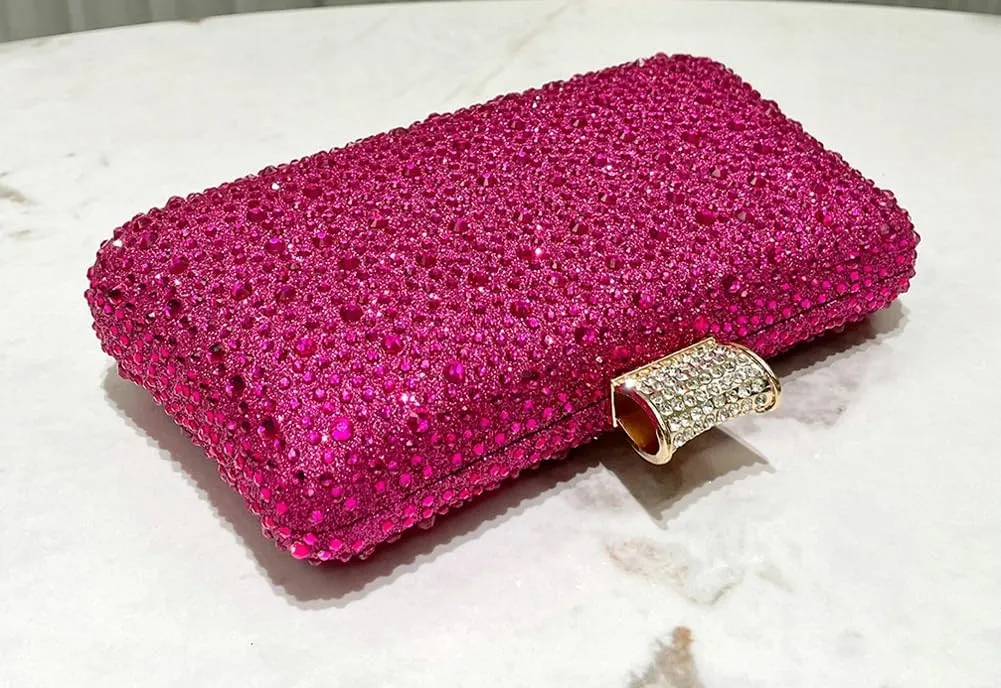 Clutch Purse Evening Bags Women 2025 Rhinestone Glitter Handbag Double Sided Diamond Chain Purse for Wedding Party