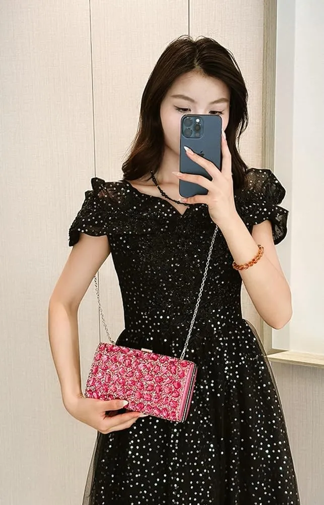 Clutch Purse Evening Bags Women Rhinestone Glitter Handbag Chain Crossbody Purse Shoulder for Wedding Party 2025