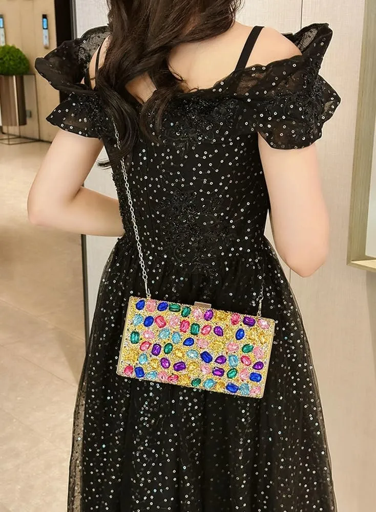 Clutch Purse Evening Bags Women Rhinestone Glitter Handbag Chain Crossbody Purse Shoulder for Wedding Party 2025