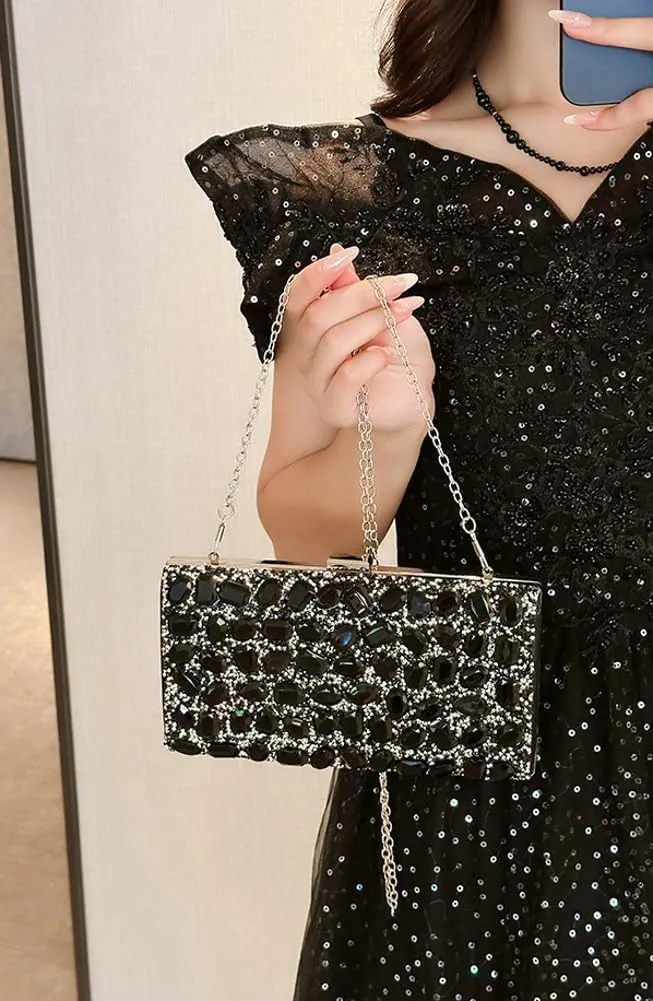 Clutch Purse Evening Bags Women Rhinestone Glitter Handbag Chain Crossbody Purse Shoulder for Wedding Party 2025