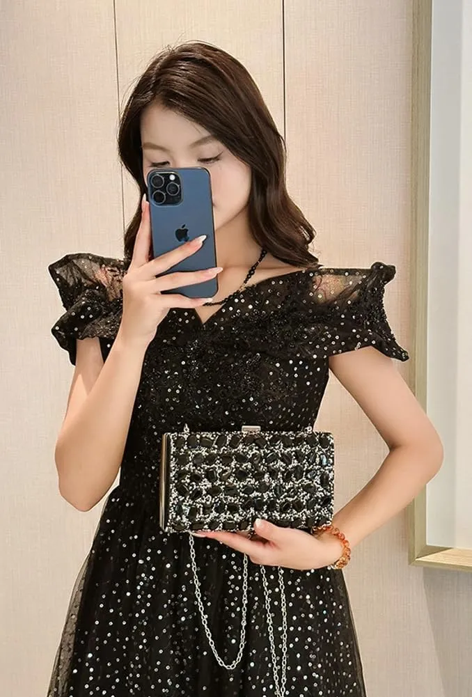 Clutch Purse Evening Bags Women Rhinestone Glitter Handbag Chain Crossbody Purse Shoulder for Wedding Party 2025