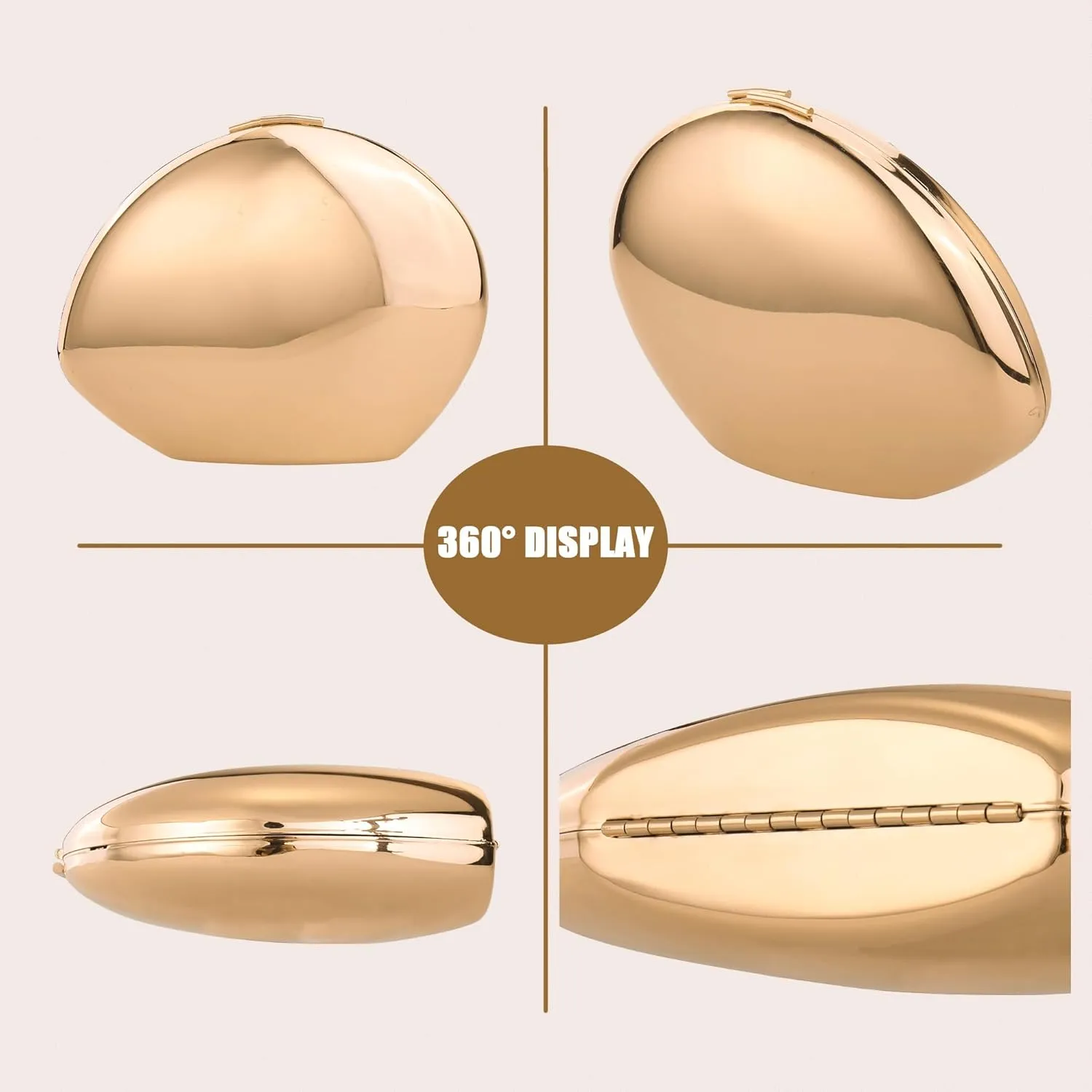 Clutch Purse for Women Metallic Evening Bag Acrylic Shell Handbag With Chain for Wedding Party Prom