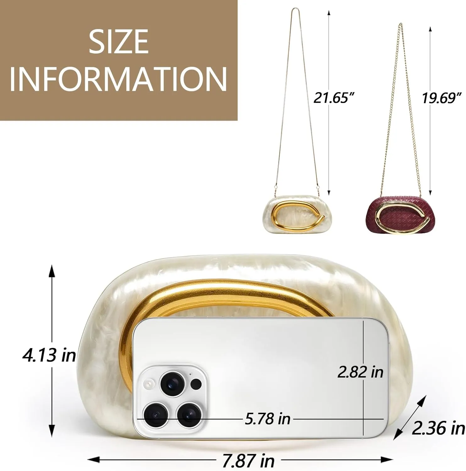 Clutch Purse Women Evening Bag Unique Trendy Purse for Women 2025 Vegan Leather Handbag Acrylic Clutch Box
