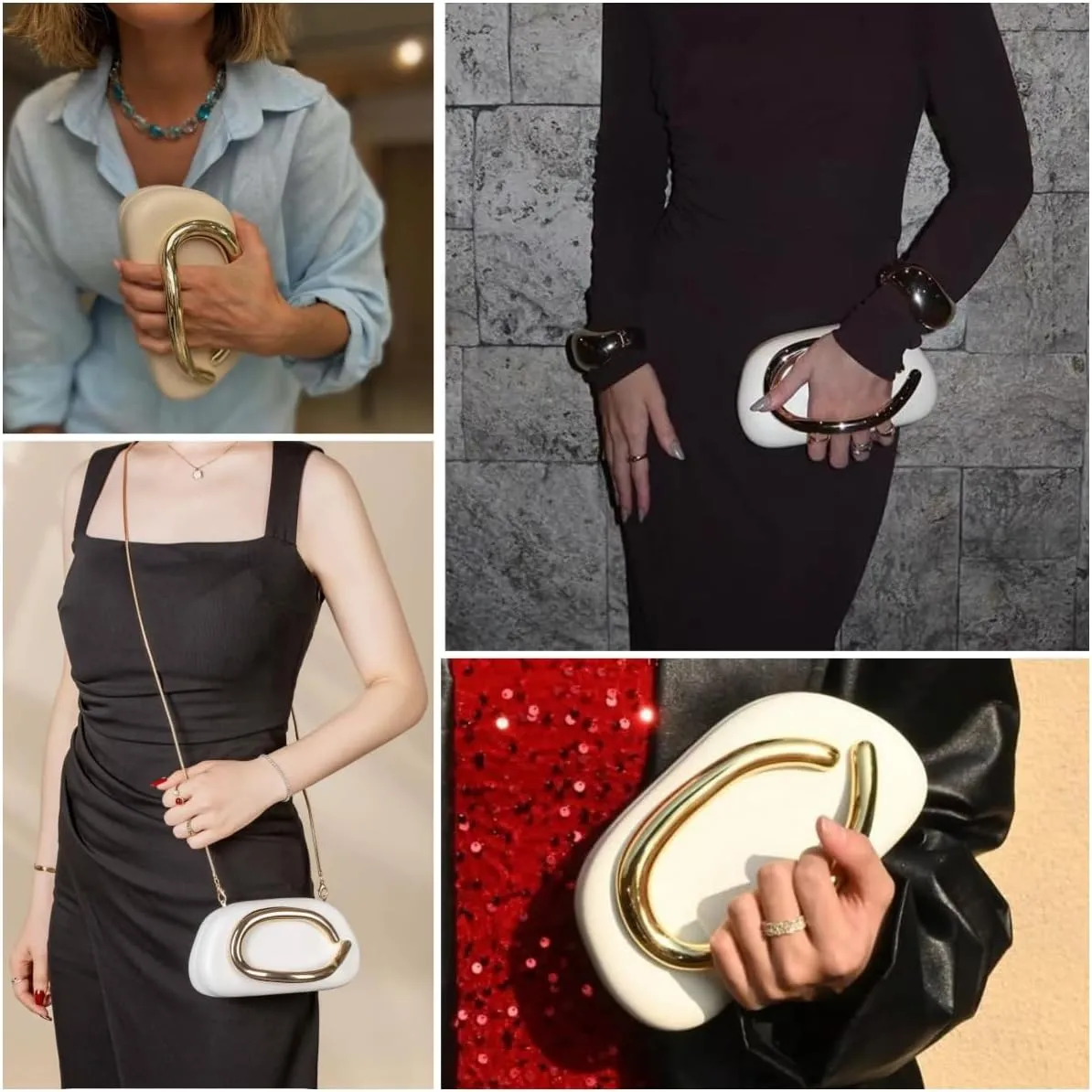 Clutch Purse Women Evening Bag Unique Trendy Purse for Women 2025 Vegan Leather Handbag Acrylic Clutch Box