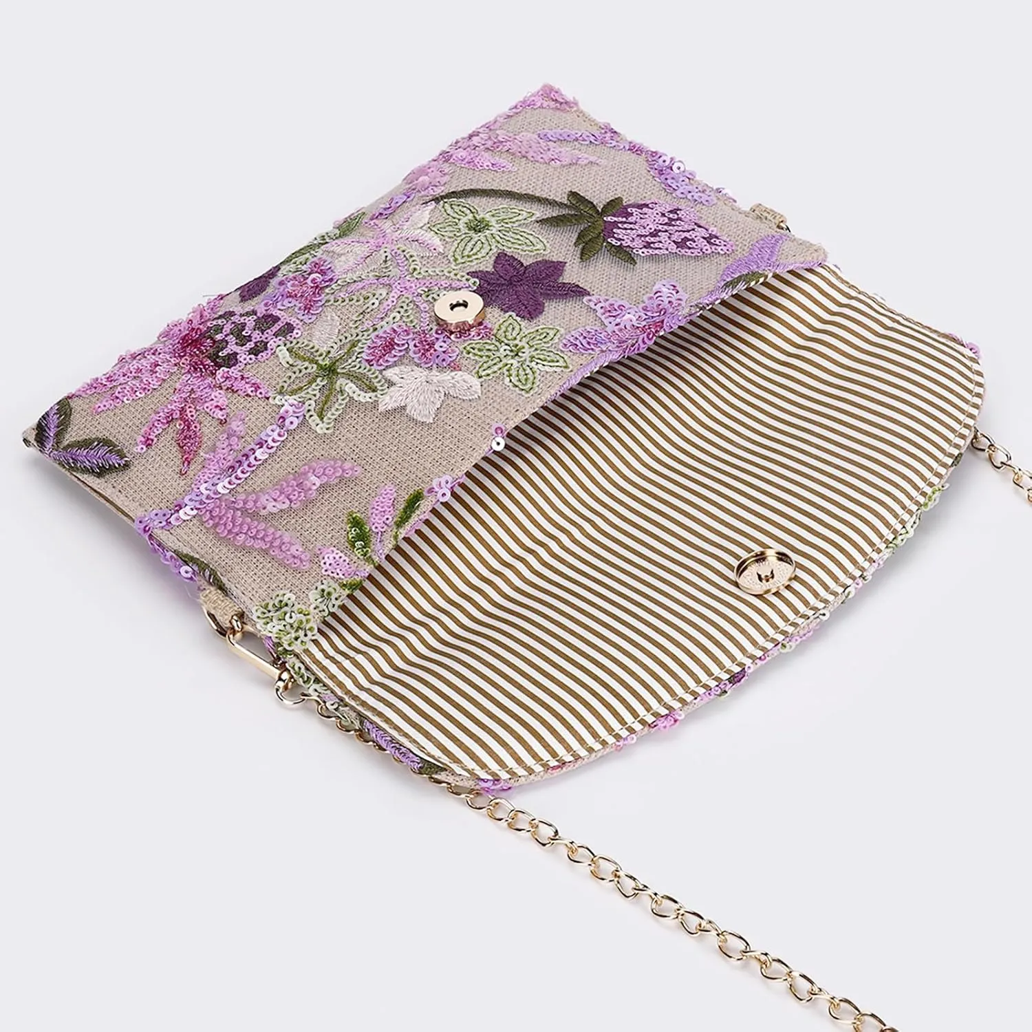 Clutch Purses for Women, Envelope Package, Sequin Embroidered Flowers Straw Bag, Bohemian Handmade Handbags