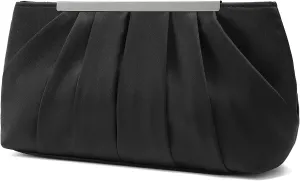Clutch Purses for Women Evening Bag Elegant Pleated Satin Formal Handbag Simple Classy Purse