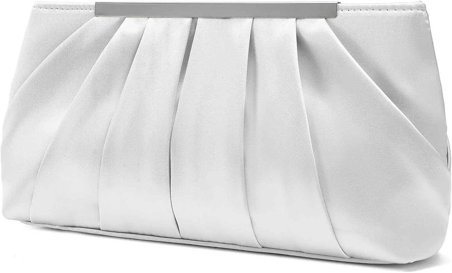 Clutch Purses for Women Evening Bag Elegant Pleated Satin Formal Handbag Simple Classy Purse