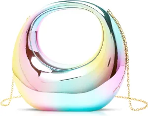 Clutch Purses for Women, Glossy Evening Bag, Crescent Acrylic Tote Bag, Small Crossbody Bag, Handbags for Wedding, Prom, Parties, Travel(Color)