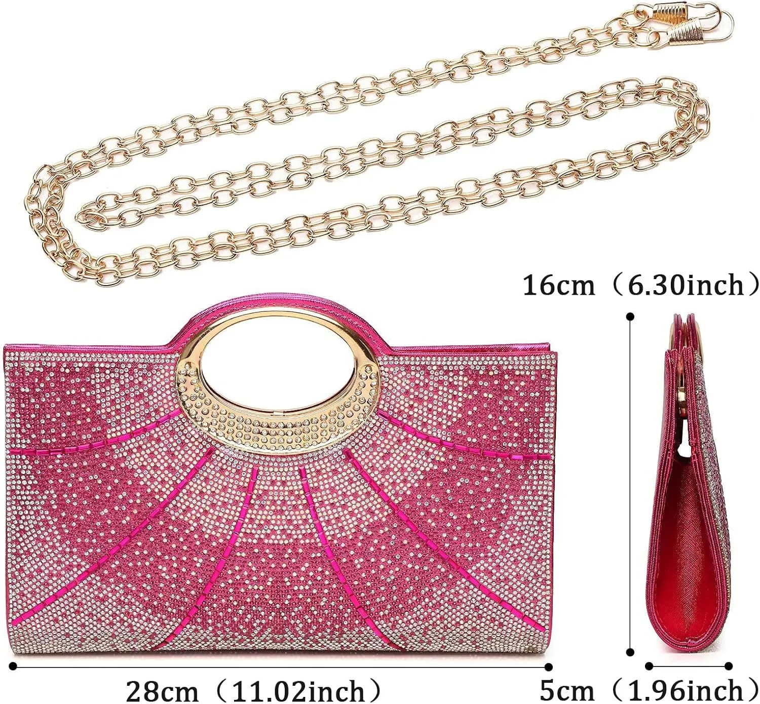 Clutch Purses for Women Rhinestone Evening Bag Wedding Party Cocktail Purses Handbags.