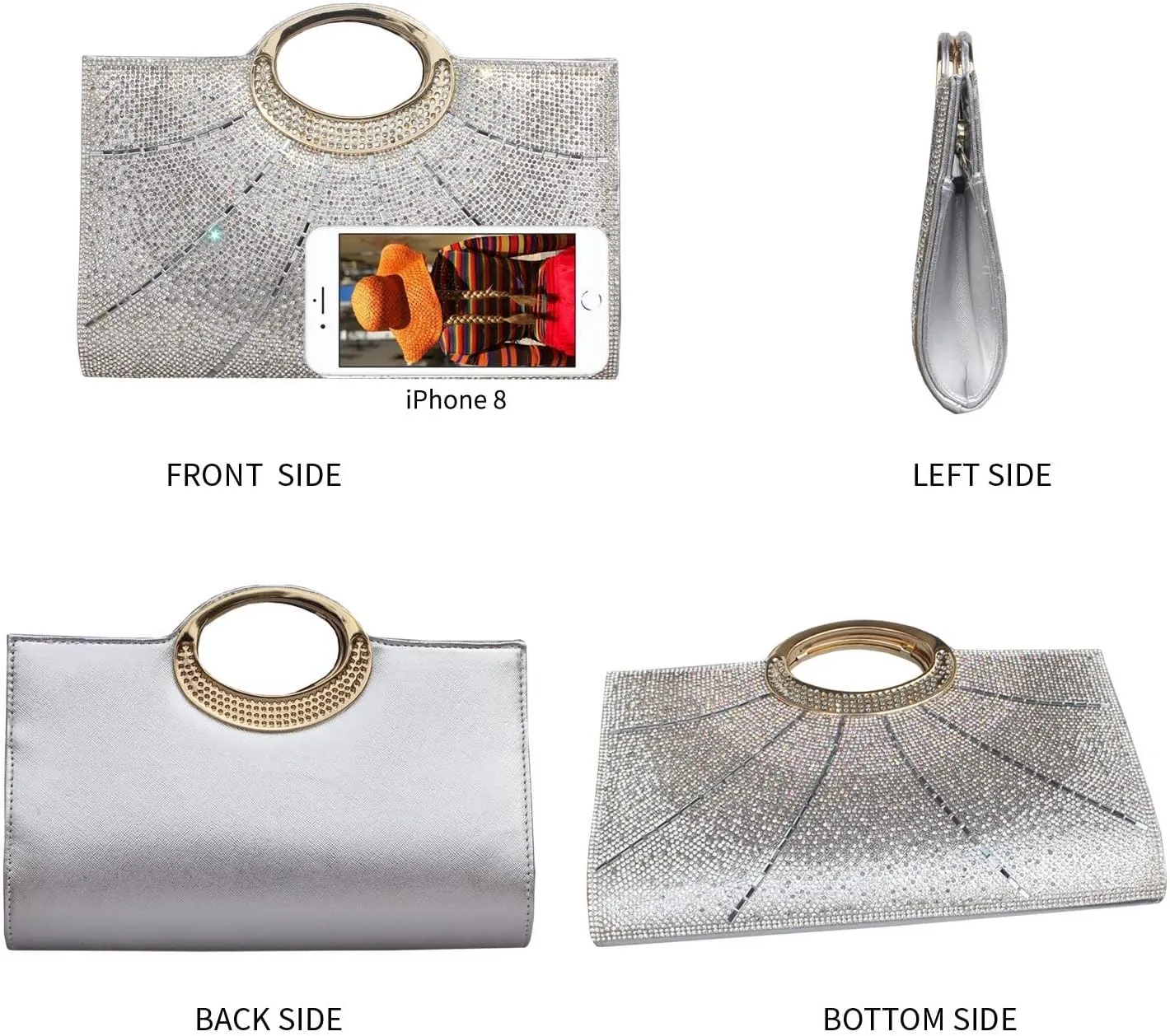 Clutch Purses for Women Rhinestone Evening Bag Wedding Party Cocktail Purses Handbags.