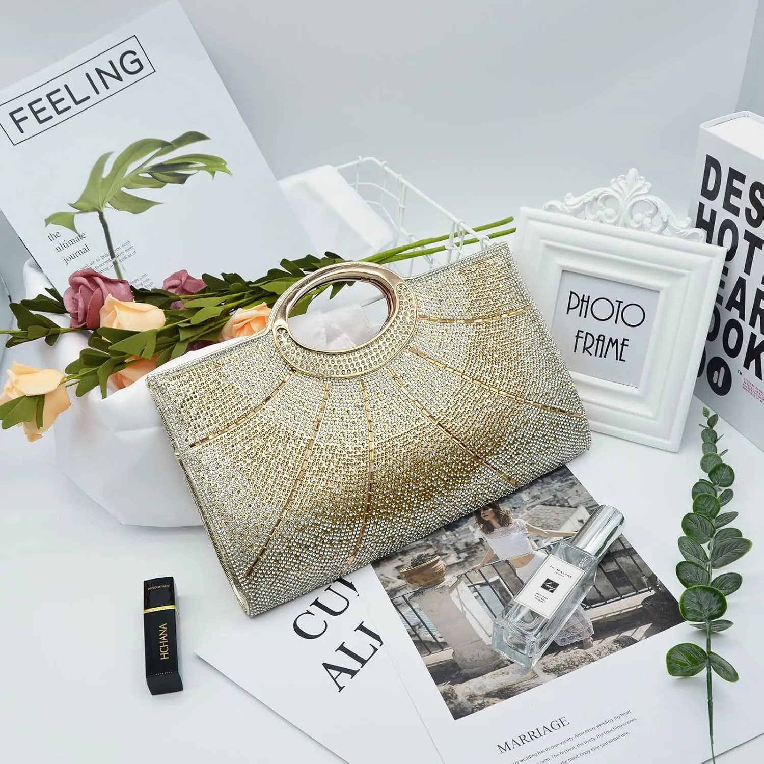 Clutch Purses for Women Rhinestone Evening Bag Wedding Party Cocktail Purses Handbags.