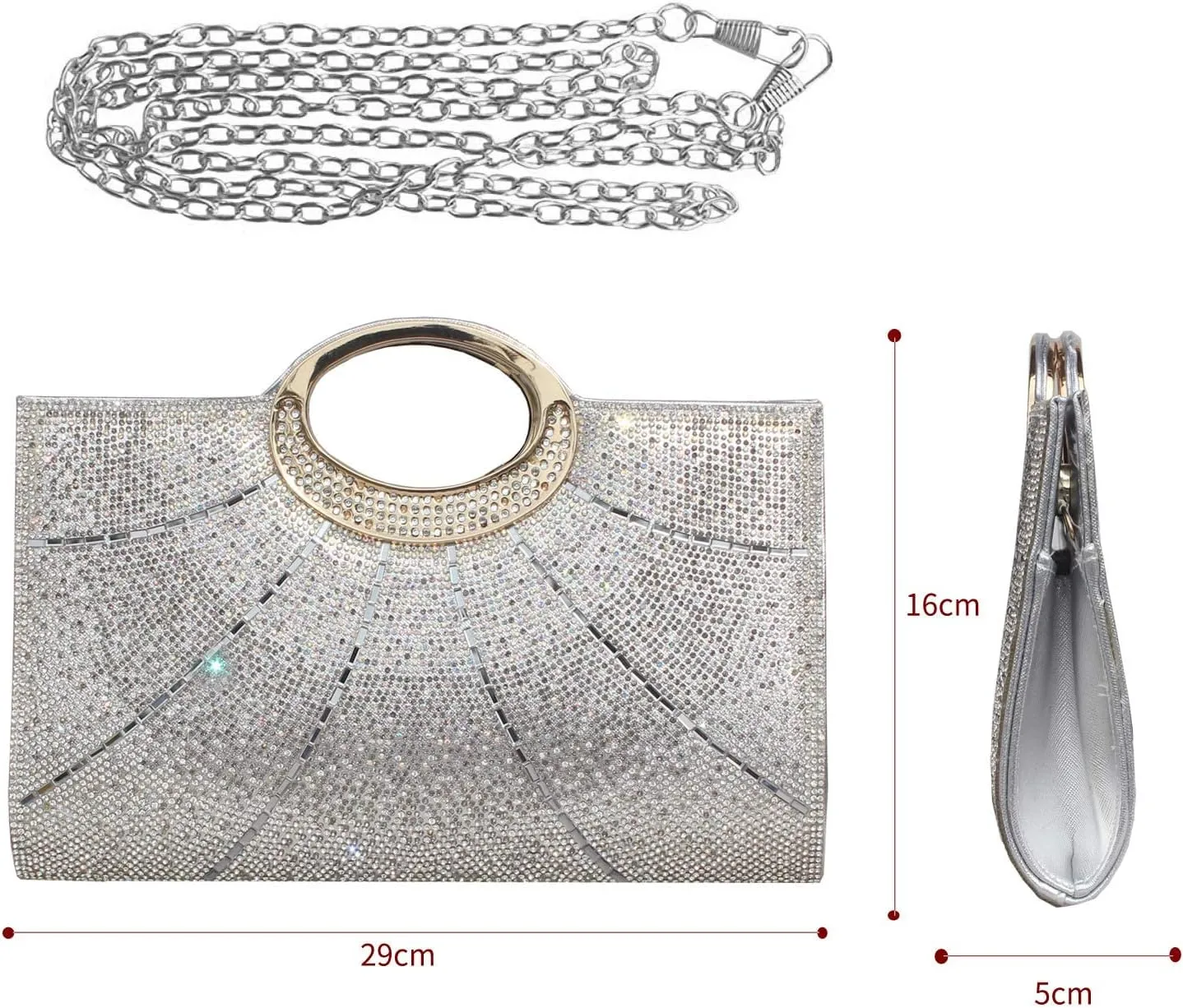 Clutch Purses for Women Rhinestone Evening Bag Wedding Party Cocktail Purses Handbags.