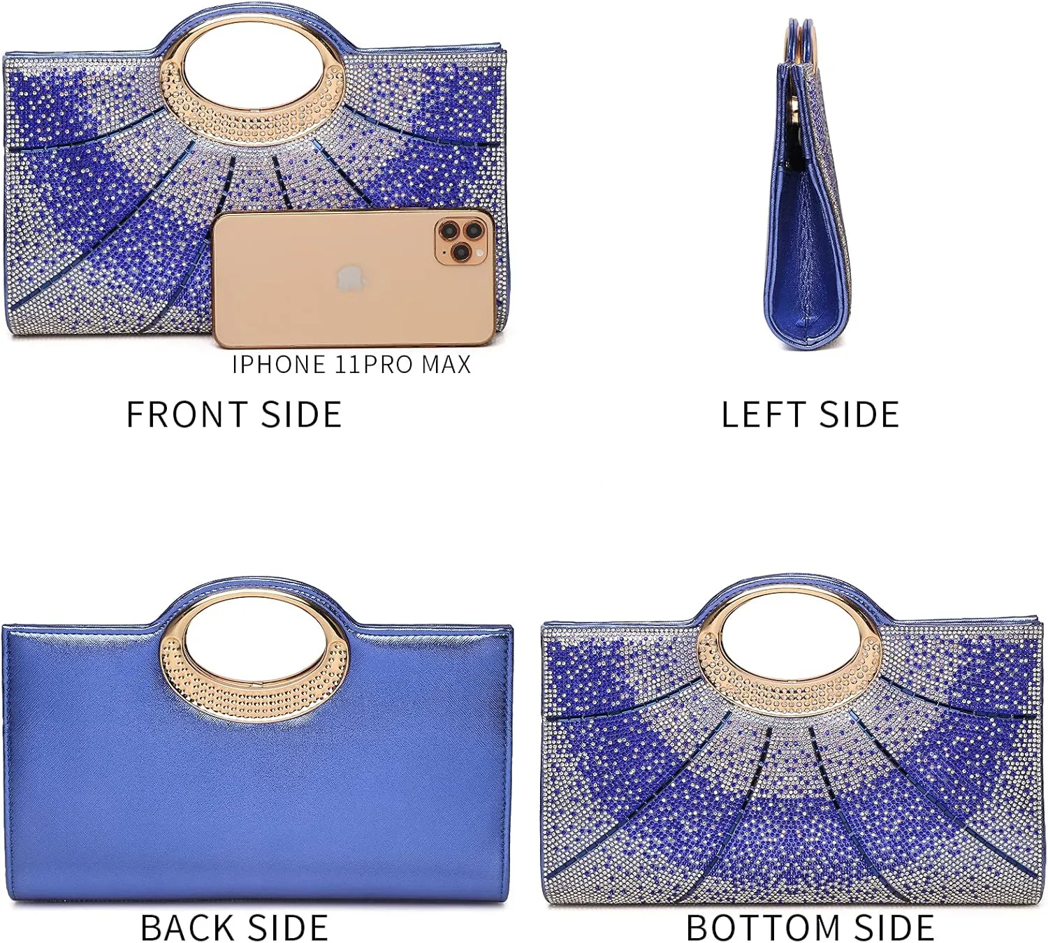 Clutch Purses for Women Rhinestone Evening Bag Wedding Party Cocktail Purses Handbags.