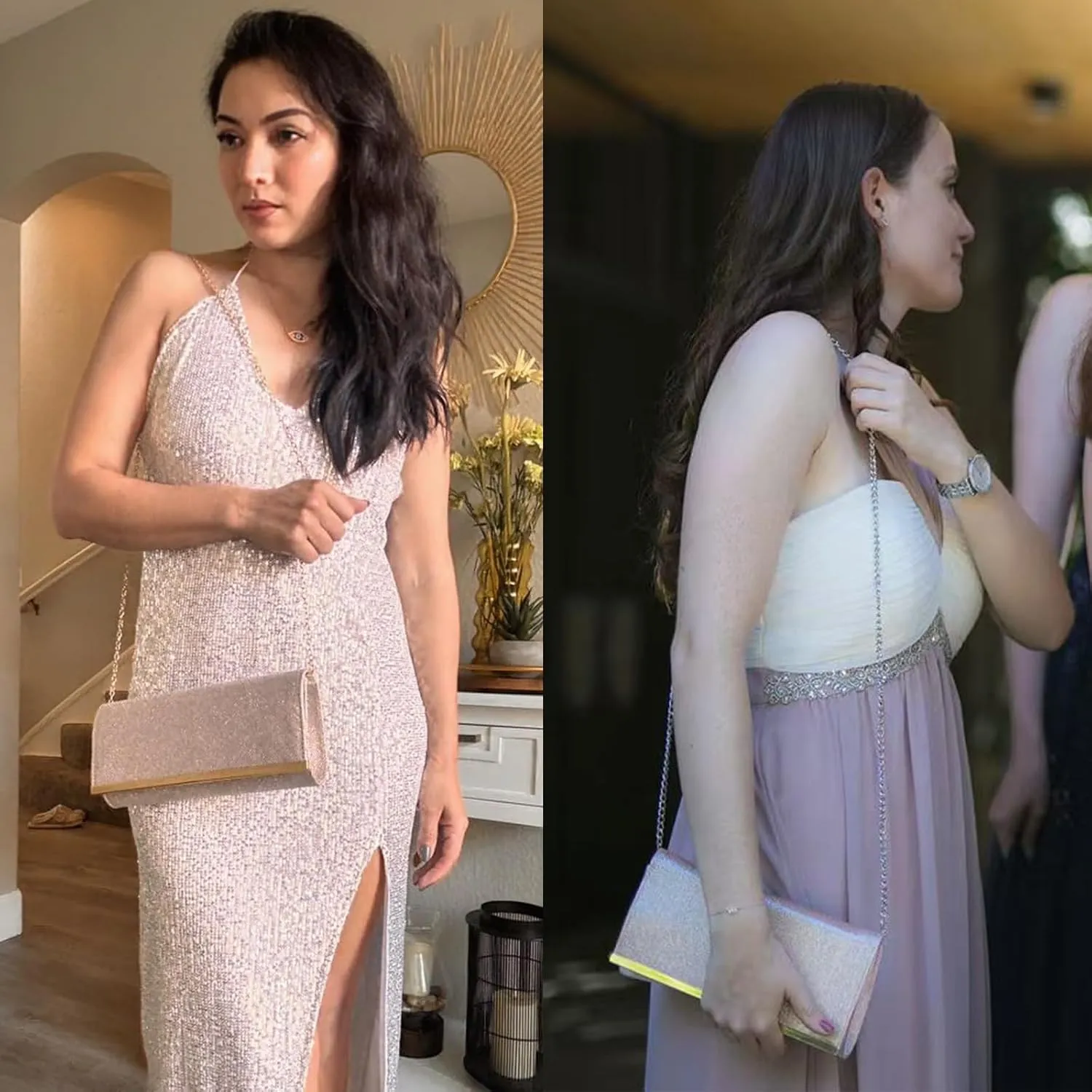 Clutch Purses for Women,Sparkling formal Evening Bags with Detachable Chain for handbags Wedding party Cocktail