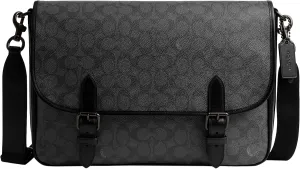 Coach Hitch Messenger Bag in Signature Canvas, Charcoal