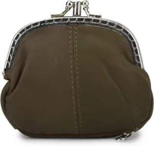 Coin Purse Double Frame with Zipper Pocket (Army Green)