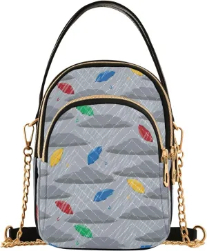 Colorful Cat Friends Women's Crossbody Bags Quilted Purse with Chain Phone Purse Handbag