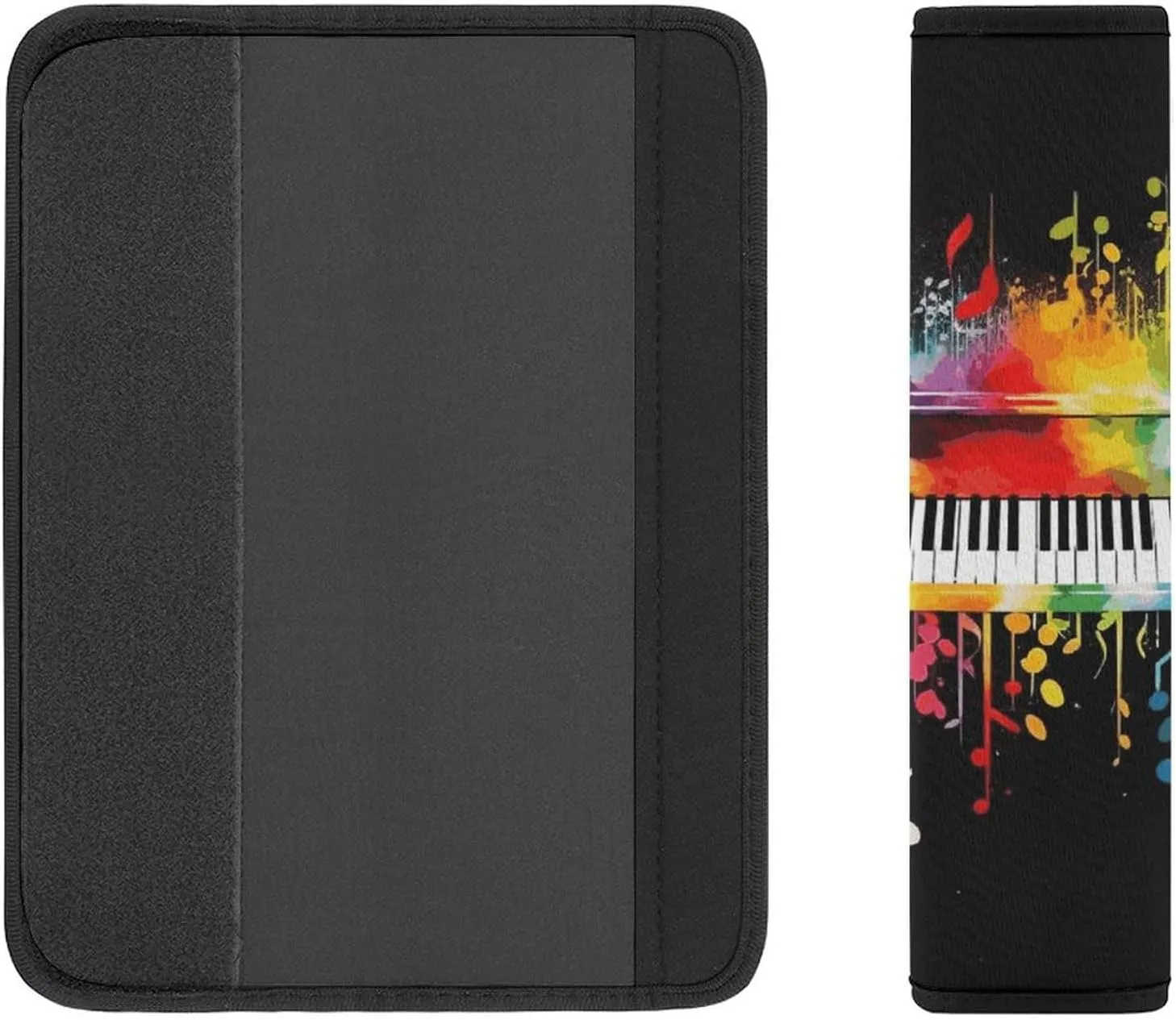 Colorful Piano Keyboard Music Note Auto Seat Belt Cover 2PCS Universal Car Seat Belt Shoulder Protector Pad, Protect Your Shoulders and Neck for Car Seat Belt, Shoulder Bag, Backpack