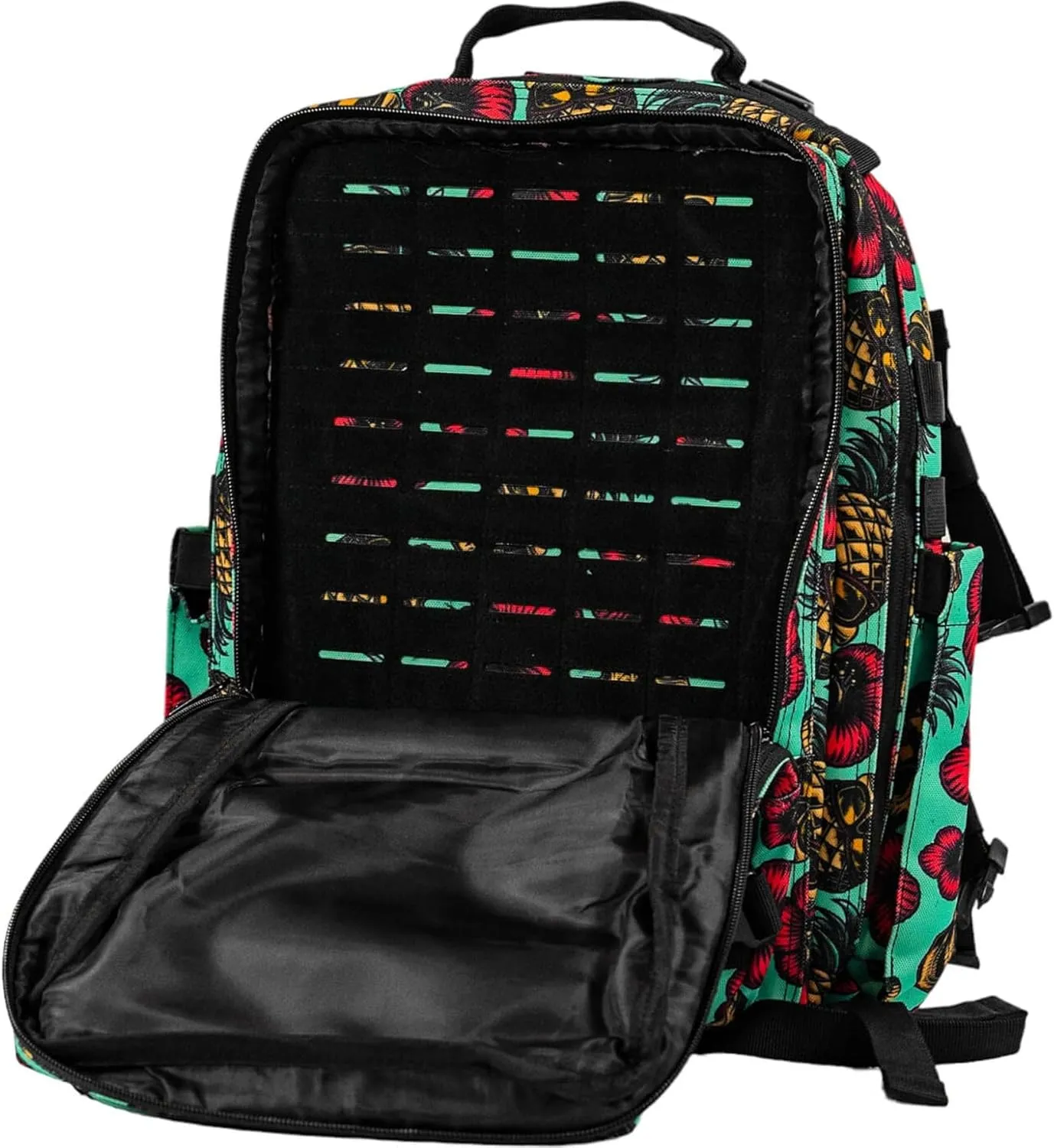 Combat Iron 25L Military Tactical Backpack for Men & Women, Molle Daypack Bug Out Bag, Hiking, Camping, Travel Rucksack with Bottle Holder, Teal Pineapple Express