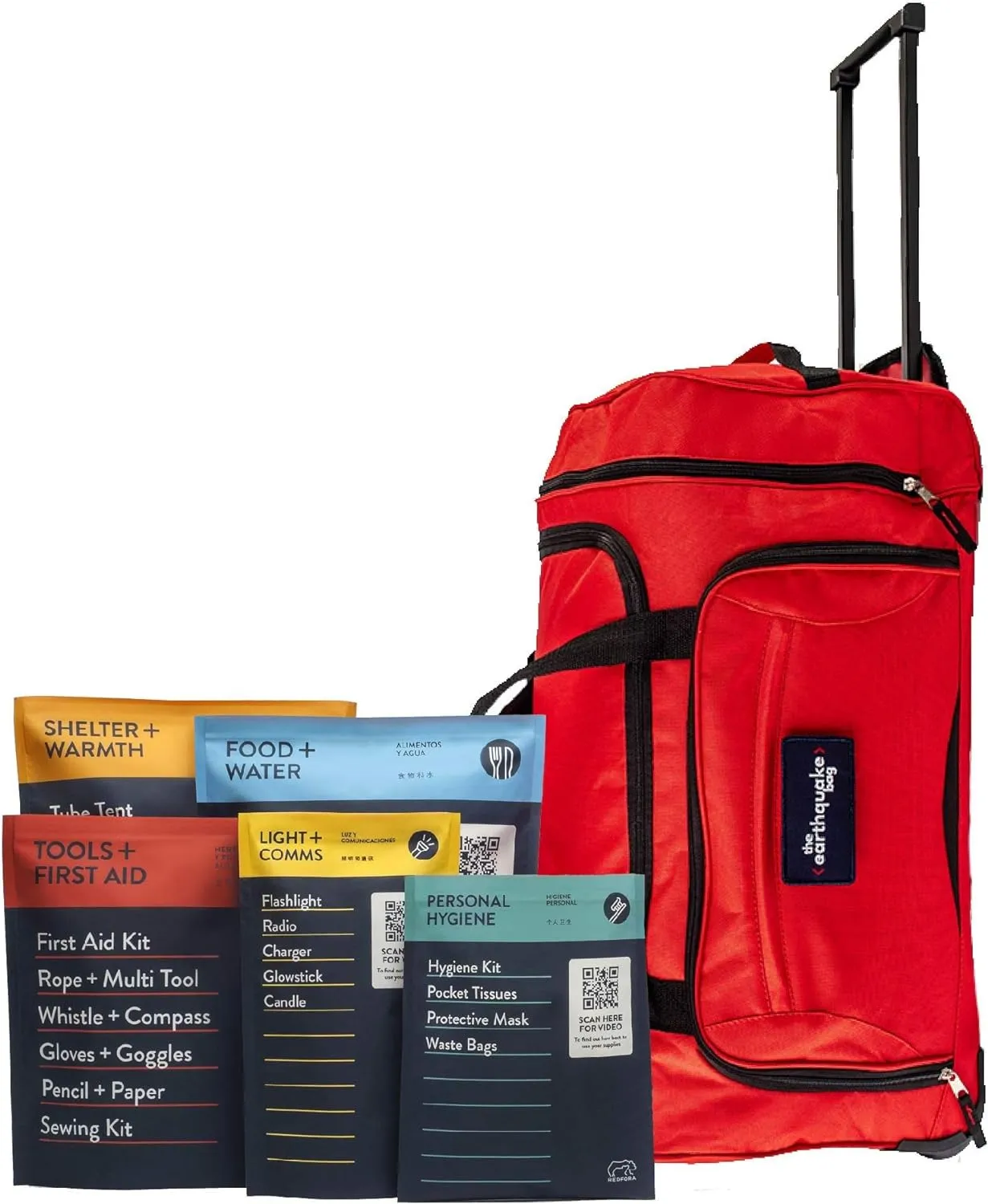 Complete Earthquake Bag - 3 Day Emergency kit for Earthquakes, Hurricanes, Wildfires, Floods   Other disasters