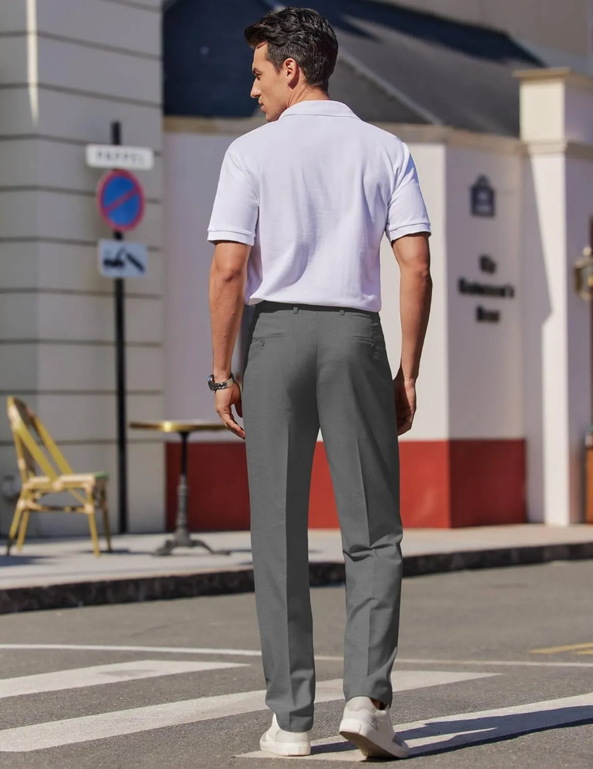 COOFANDY Mens Dress Pants Expandable Waist Wrinkle Free Suit Pants Flat Front Casual Dress Slacks