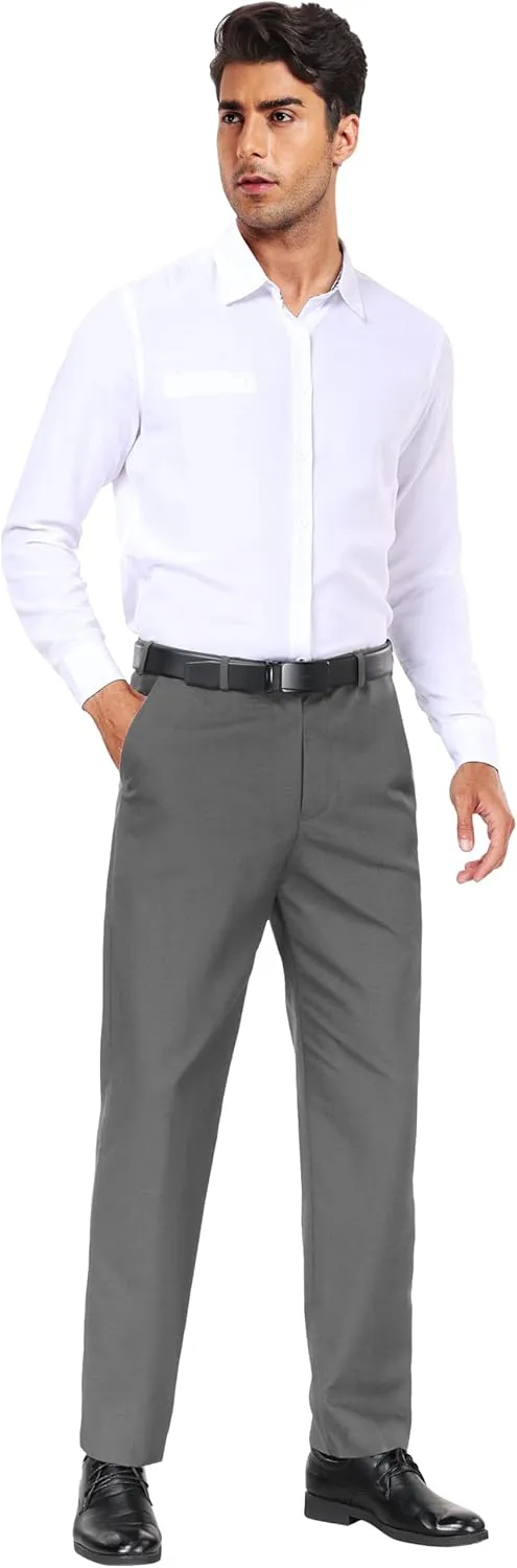 COOFANDY Mens Dress Pants Expandable Waist Wrinkle Free Suit Pants Flat Front Casual Dress Slacks