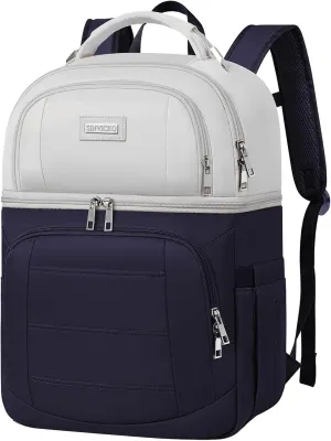 Cooler Backpack, Leak Proof Soft Double Deck Cooler Bag, Insulated Backpack Cooler Lunch Backpack for Men Women