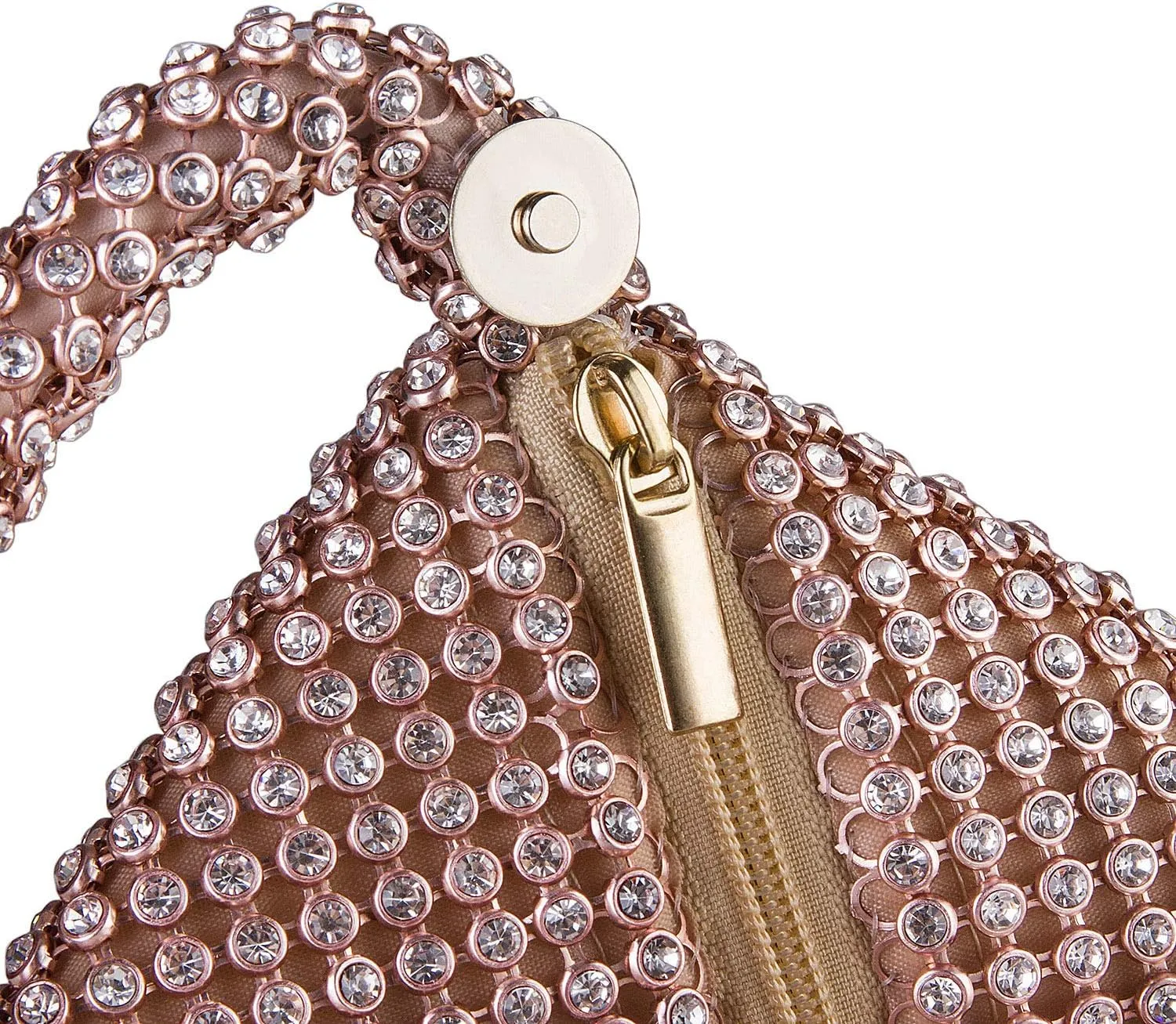 CROWN GUIDE Women Rhinestone Crystal Evening Clutch Bag With Wristlet Wedding Prom Party Purse Handbags