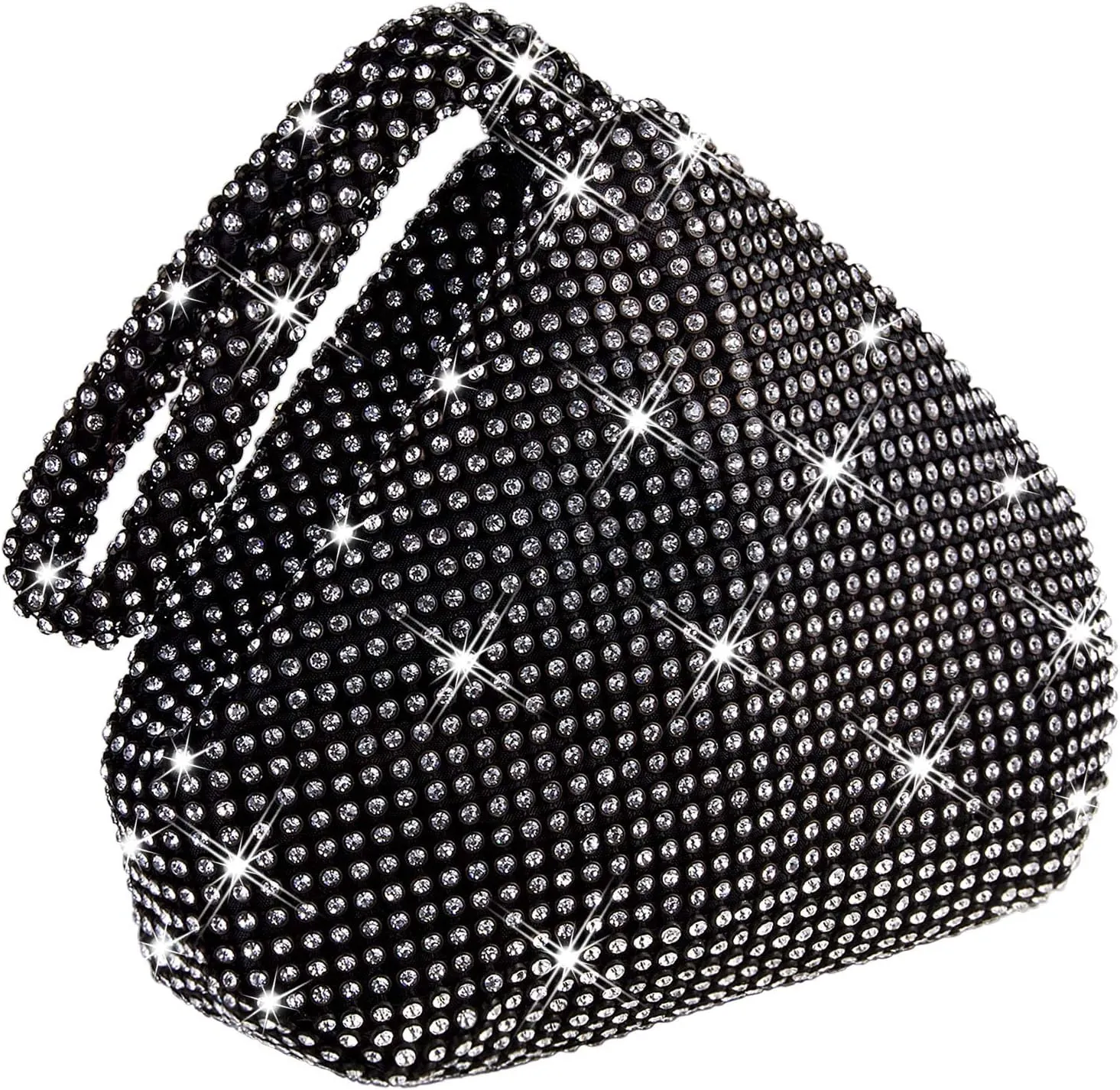 CROWN GUIDE Women Rhinestone Crystal Evening Clutch Bag With Wristlet Wedding Prom Party Purse Handbags