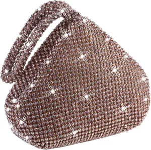 CROWN GUIDE Women Rhinestone Crystal Evening Clutch Bag With Wristlet Wedding Prom Party Purse Handbags
