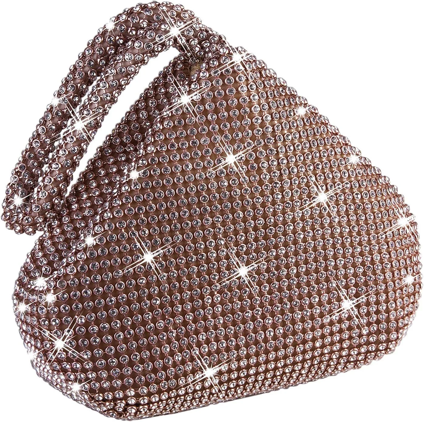 CROWN GUIDE Women Rhinestone Crystal Evening Clutch Bag With Wristlet Wedding Prom Party Purse Handbags