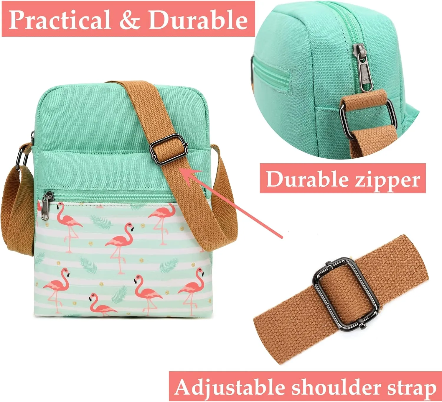 Cute Crossbody Bag and Purse Casual Canvas Shoulder Bag for Women